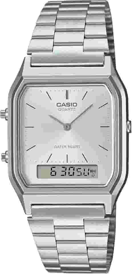 Relógio Casio Feminino Anadigi Vintage Prata AQ-230A-7AMQYDF