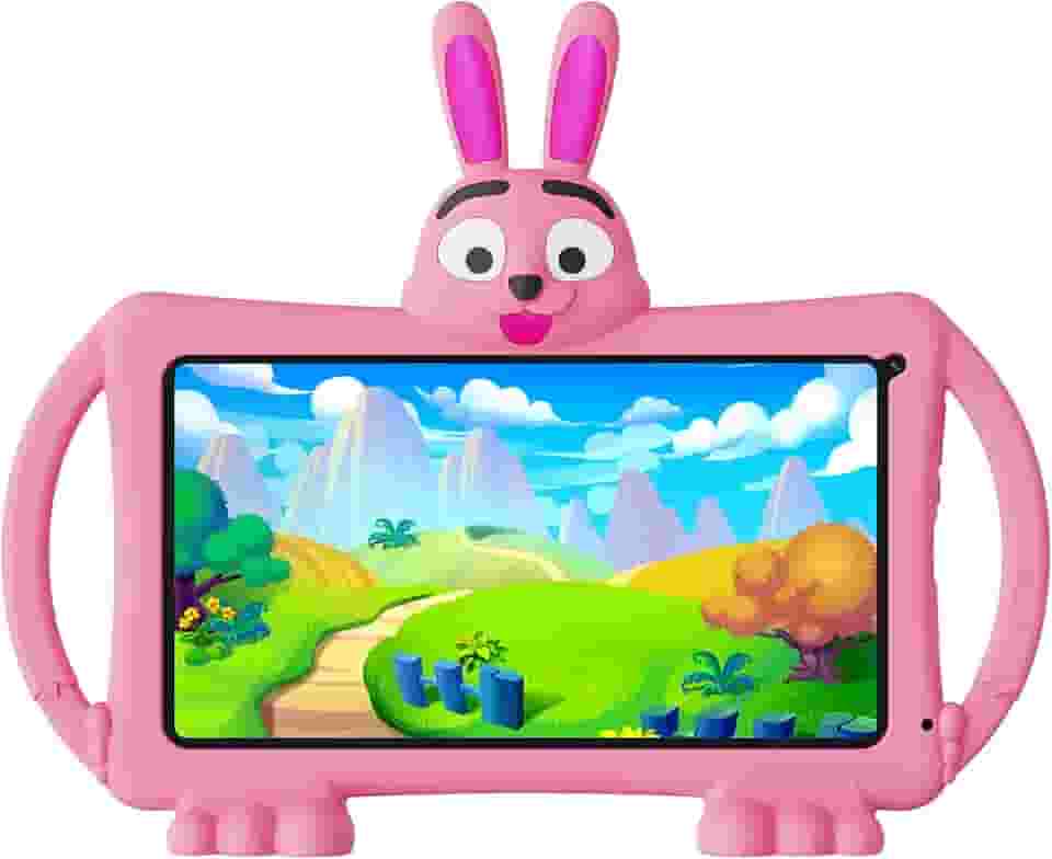Tablet infantil de 10,1 polegadas, tablet Android 11 para crianças, 32 GB de ROM, bateria de 5000 mAh, tablets infantis com Bluetooth, WiFi, controle parental, câmeras duplas com capa à prova de