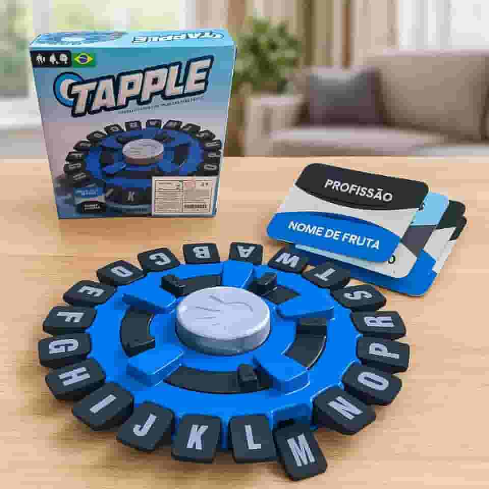 Jogo de Palavras RODA DE LETRAS STOP em PORTUGUES - Jogo de Tabuleiro Divertido para Toda a Família 144 Categorias Com Temporizador Educativo (Modelo 1)