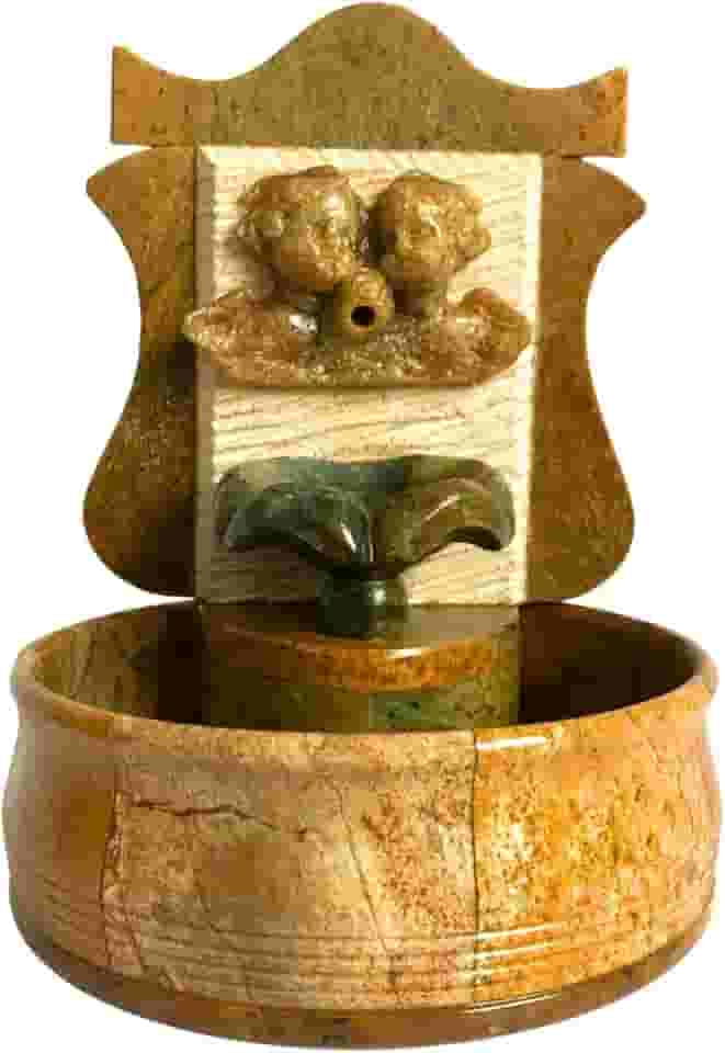 Fonte Bebedouro Gatos Cachorro Anjo Pedra Sabão Cascata Chafariz (Natural)