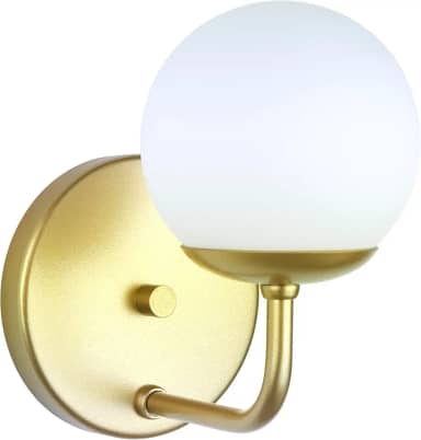 Arandela Jabuticaba /1 Globo de Vidro - Dourado