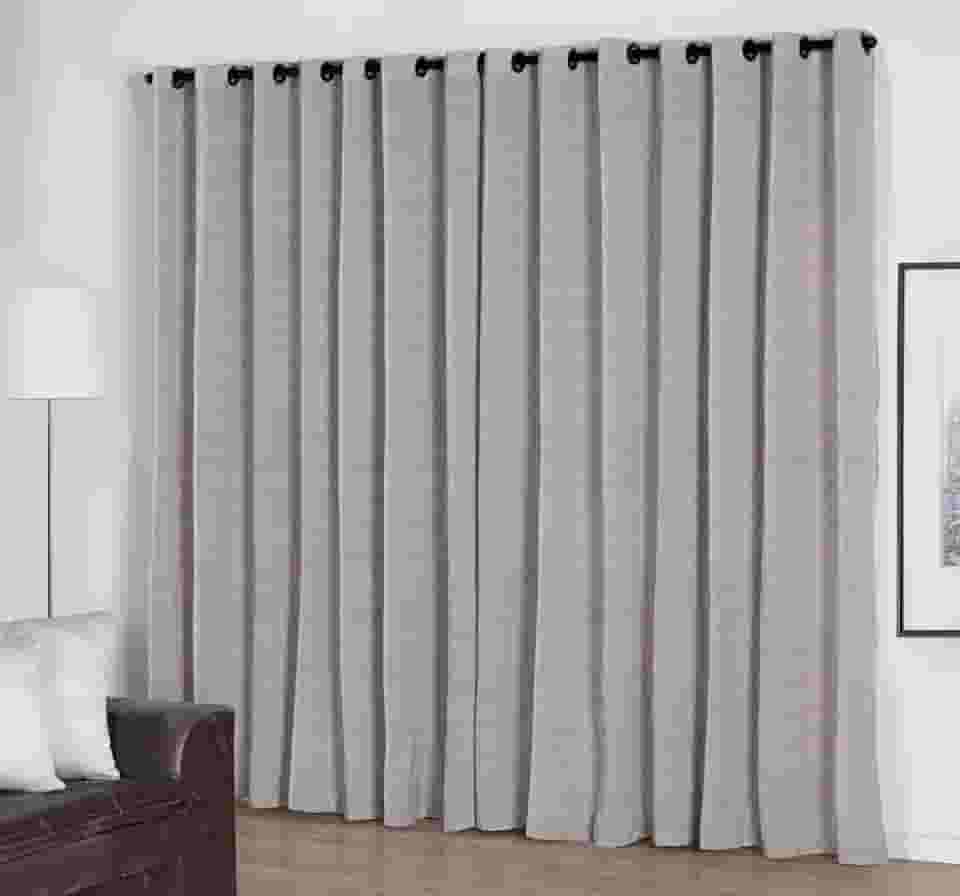 Cortina Quarto Sala em Tecido Casca de Arvore 2,70m x 2,30m Ótimo Caimento - Cru