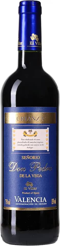 Señorio Don Pedro, Vinho tinto, Tempranillo e Merlot, Crianza, Espanhol, El Villar, 750ml
