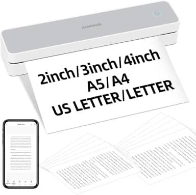 ATOMUS Impressoras portáteis K200 sem fio Bluetooth 200DPI suporte para impressora térmica 21.6 cm X 27.9 cm US Letter Compatível com iOS Android Phone PC Laptop com 10 peças de papel térmico A4 (K200