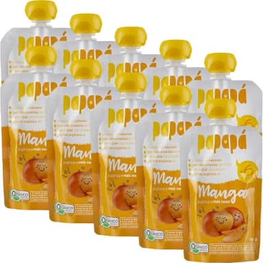 Kit 12 Papinha Orgânica de Manga Sem Açúcar 100g - Papapá