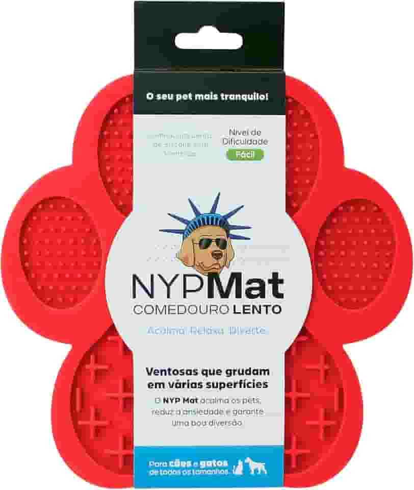 Tapete de Lamber NY PETS Patinha Vermelho para Cachorro