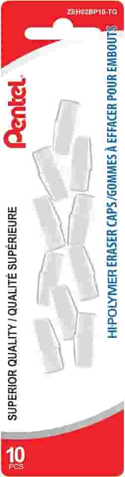 Pentel Borrachas brancas de alta polímero, pacote com 10 (ZEH02BP10)