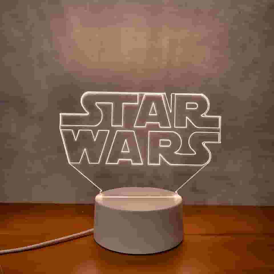 PopLumos - Luminária led 3d, Star Wars logo