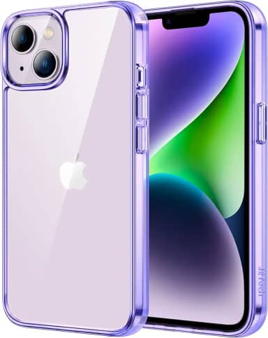 JETech Capa para iPhone 14 Plus 6,7 Polegadas, Case Protetora de Telefone à Prova de Choque Não-Amarelecimento, Capinha Parte Traseira Transparente Anti-Riscos (Roxo Profundo)