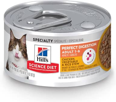 Ração Úmida Hill's Science Diet Digestão Perfeita para Gatos Adultos Sabor Frango e Vegetais - 82g