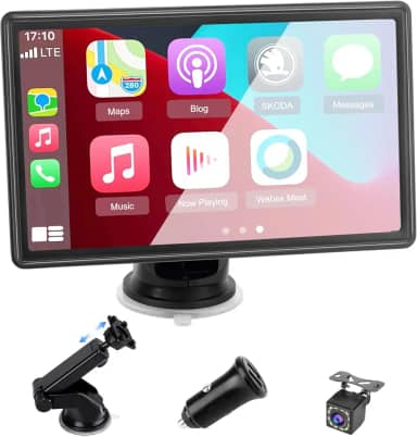 Automotive Central Multimídia 7 Polegadas Universal CarPlay Android Auto com Câmera de Ré, GPS, Bluetooth, Controle por Voz, Mirror Link e Receptor de Áudio