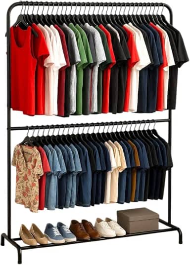 Arara de Roupa 2 Niveis unica com Sapateira Aço Reforçado !