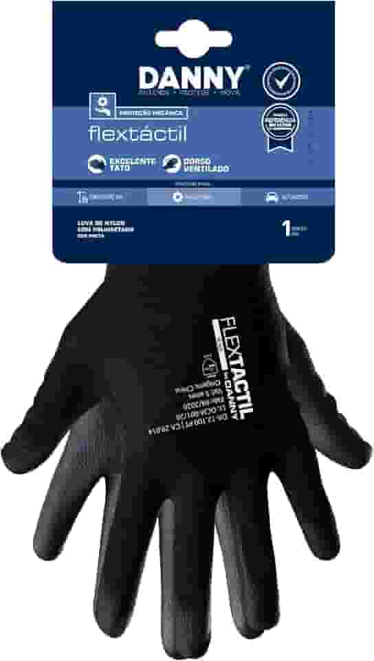 Danny Luva Flextactil Tamanho Médio Cor Preto