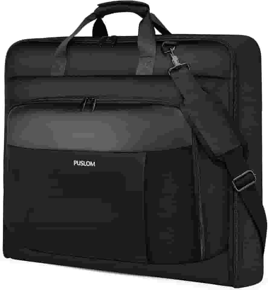 Bolsa de vestuário de viagem para homens grande bolsa de mão de 101 cm até 3 ternos para viagens de negócios, mala suspensa 2 em 1 para viagem, bolsa dobrável para laptop de 15,6 polegadas, preta