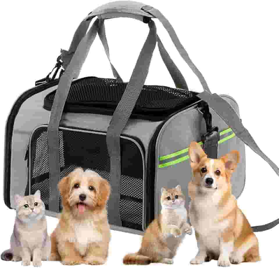 Bolsa Transporte Pet Ventilação em 4 lados Bolsa Transporte Pet Avião Para LATAM Paw Up (Cinza)