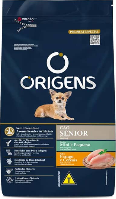 Origens Ração Seca Para Cães Sênior De Pequeno Porte Sabor Frango 1Kg