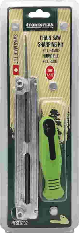 FORESTER Kit de arquivo de motosserra - Guia de arquivo + alça - Afiador de lâmina de motosserra redonda de 20 cm - Ferramenta de afiação de serra de corrente de 3/40.6 cm, arquivo de motosserra de 7