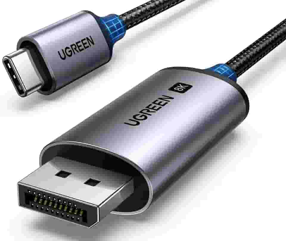 UGREEN Cabo USB C para DisplayPort 1.4 8K a 60 Hz 4K a 240 Hz Thunderbolt 4/3 para cabo DisplayPort USB C para DP 1.4 32,4 Gbps trançado compatível com iPhone 15, MacBook Pro/Air, iPad, Mac M