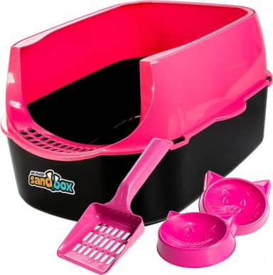 JEL PLAST Caixa De Areia Bandeja Furba Desmontável P/Gatos (Rosa)