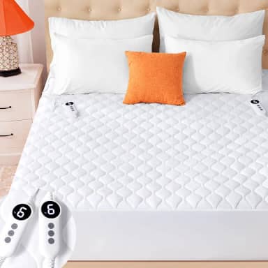 SameBed Colchão aquecido California King, acolchoado elétrico com 9 controladores de aquecimento, desligamento automático de 2/4/6/10 horas, capa de colchão macia estica até 53 centímetros de