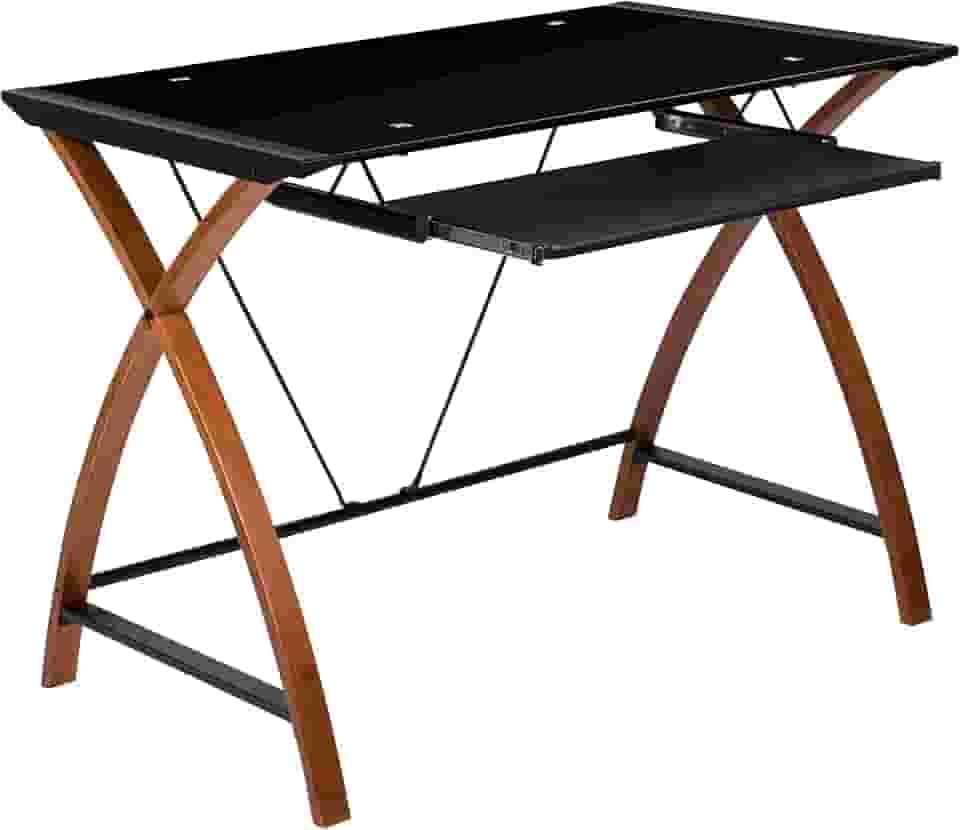 Flash Furniture Mesas de computador de vidro, 90 cm L x 50 cm P x 75 cm A, preta