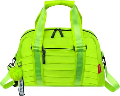 Bolsa Mala Feminina Academia Esportiva Treino Viagem Fitness Trabalho Transversal Compartimento para Tênis Bolso Impermeável Verde Limão 16 cm x 39 cm x 27 cm