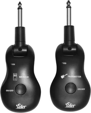 ISET Sistema Sem Fio Uhf De Guitarra Com Distância Apenas 3 A 5 Metros, Transmissor E Receptor Em Vez Cabos Para Iniciantes