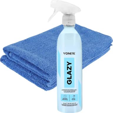 Glazy 500ml Limpa Vidros 4 Em 1 Redutor Atrito Risco + Pano Microfibra