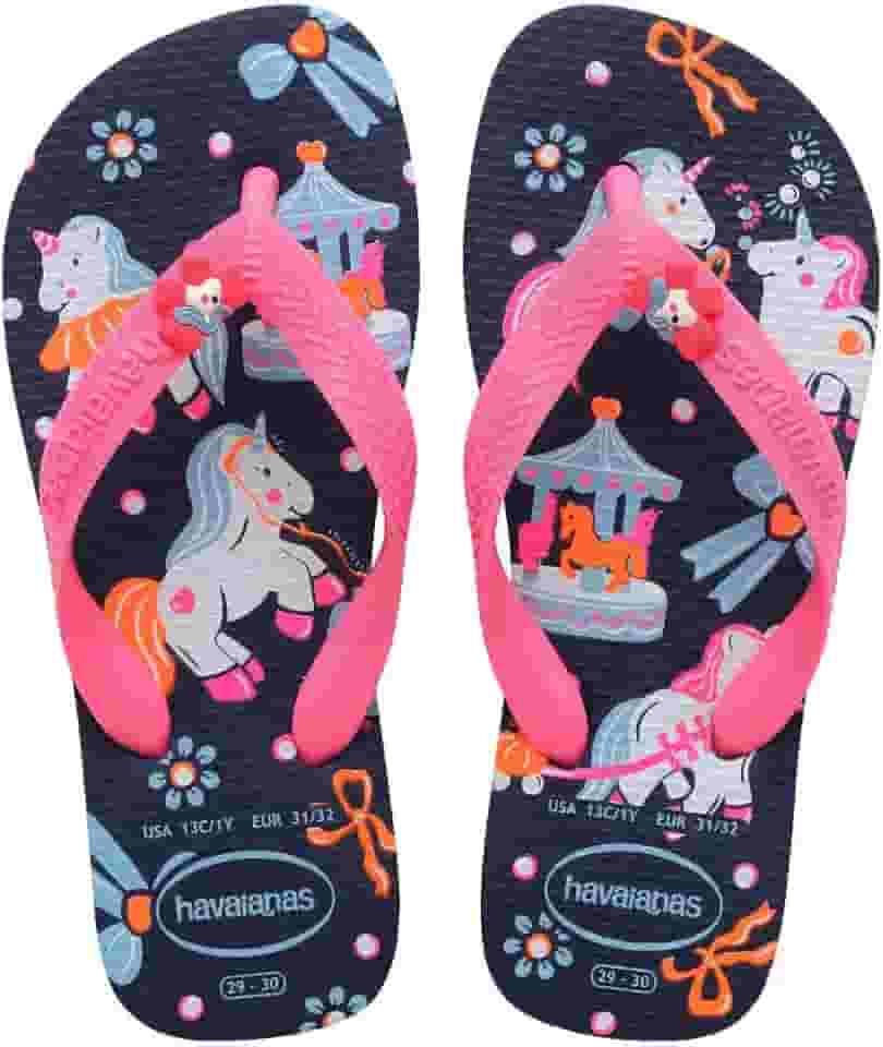Chinelo Infantil Menina Kids Fantasy Estampa E Aplique De Unicórnio