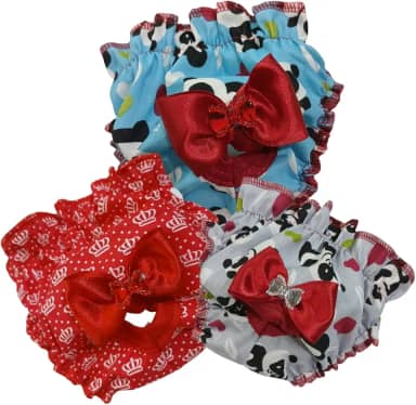 KIT 3 Calcinha Higiênica Cadelas Gatas – Ajustável, Lavável, PORTA Absorvente (VARIAVEIS, M, unidade, 1)