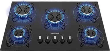 Cooktop a Gás, 5 Bocas, Mondial, Preto/Inox, Bivolt - CTG-02