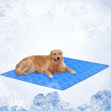 Tapete Gelado para Cachorros, Almofada Refrescante para Cães, Grande, Azul - Tapete Auto-Refrescante, Ativado por Pressão, Para Cães e Gatos, com 90x68cm