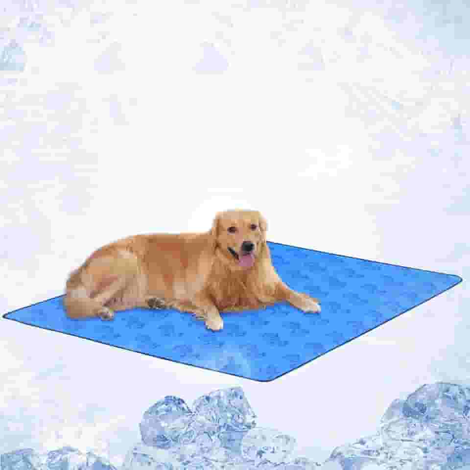 Tapete Gelado para Cachorros, Almofada Refrescante para Cães, Grande, Azul - Tapete Auto-Refrescante, Ativado por Pressão, Para Cães e Gatos, com 90x68cm