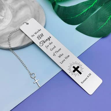 Marcador de livro em versículo bíblico, presente religioso para amantes de livros, presentes cristãos para mulheres, escrituras de batismo, presente de fé, presente inspirador para filha, filho