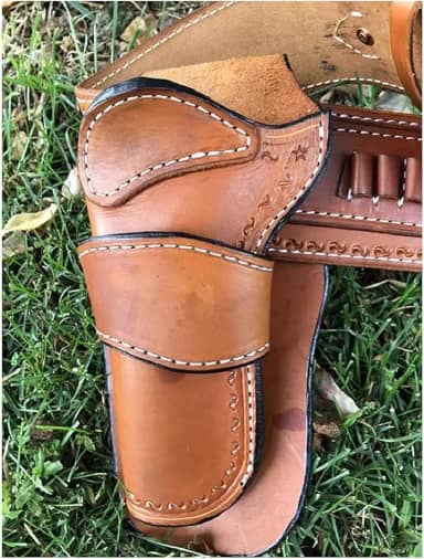 Coldre de pistola de couro vintage medieval, suporte de pistola de cowboy ocidental para revólver, acessório de estilo steampunk vintage para kit de fantasia de cosplay