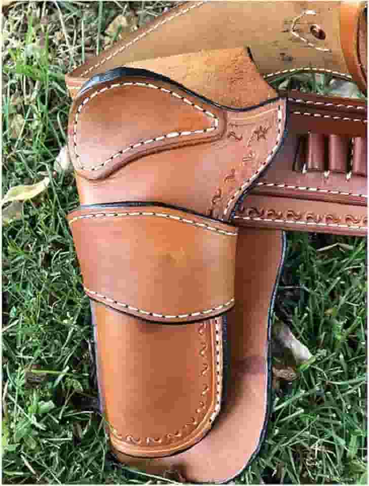 Coldre de pistola de couro vintage medieval, suporte de pistola de cowboy ocidental para revólver, acessório de estilo steampunk vintage para kit de fantasia de cosplay