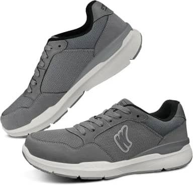 Tênis masculino de caminhada para fascite plantar, suporte de arco com sola de borracha antiderrapante, sapatos ortopédicos casuais confortáveis com bico largo