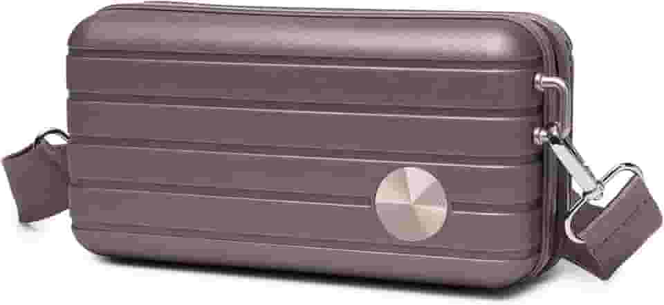 Mala de Viagem Rígida Roxo Elegante com 3 Peças e 6 Organizadores, Bolsa de Viagem de 17,5 cm com Fechadura TSA