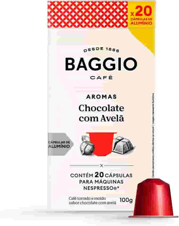 Cápsulas de Café Baggio Café Aroma Chocolate com Avelã, compatível com Nespresso, contém 20 cápsulas