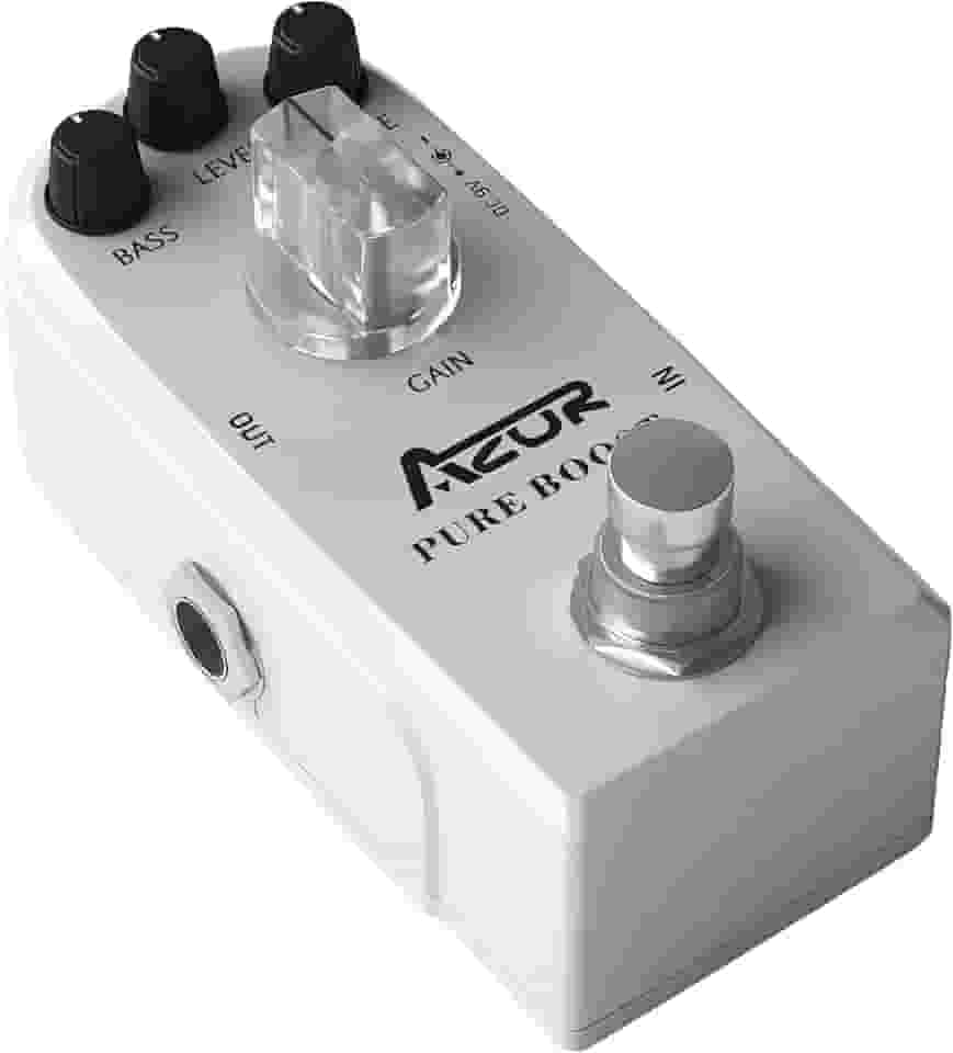 AZOR Pedal de efeito de guitarra Pure Boost Micro Clean Boost para guitarra elétrica True Bypass
