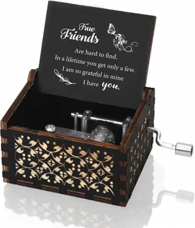 HUHALLI Presentes de caixa de música de amigos fofos - Presentes de amizade para mulheres presentes exclusivos para melhores amigas, suas irmãs, melhores amigas, irmãs, aniversário, Natal, dia dos