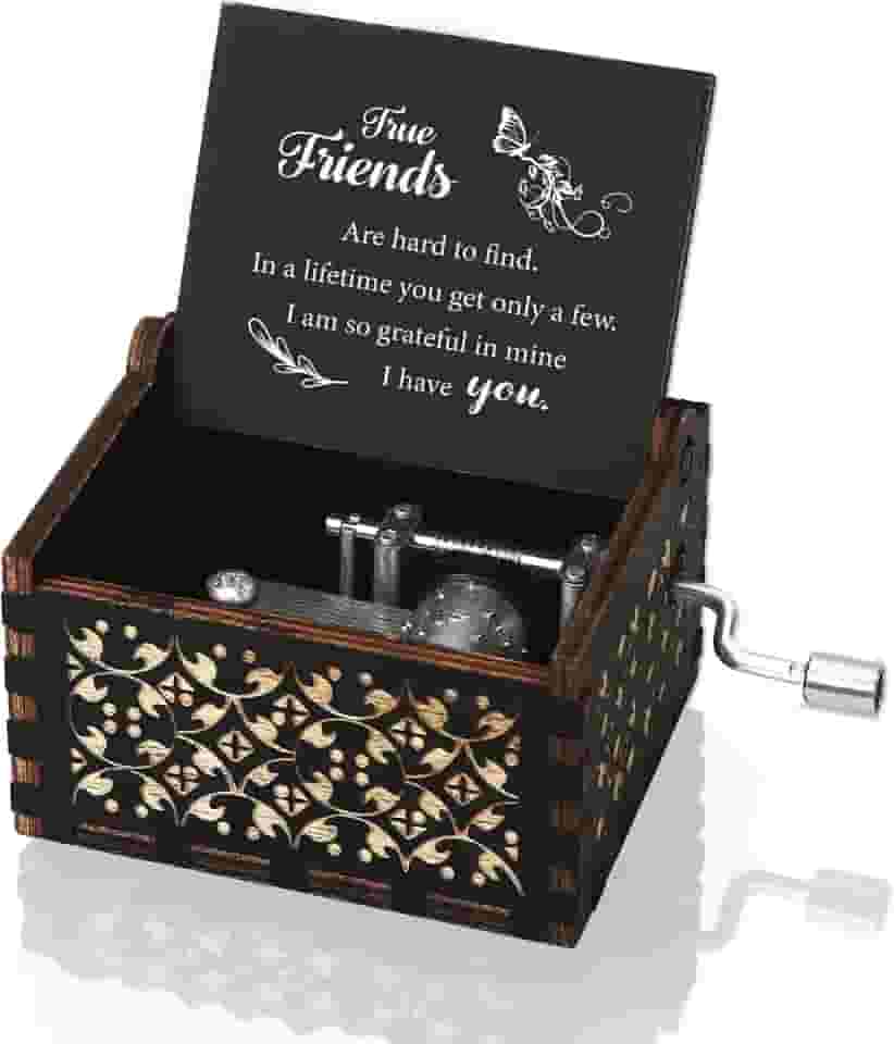 HUHALLI Presentes de caixa de música de amigos fofos - Presentes de amizade para mulheres presentes exclusivos para melhores amigas, suas irmãs, melhores amigas, irmãs, aniversário, Natal, dia dos