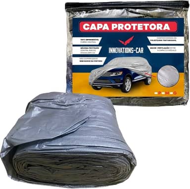 Capa Cobrir Carro Protetora Anti-uv 100% Impermeável Forrada (Tamanho G)