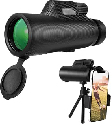 Monóculos 10x42, Monóculos Prisma Bak4 de alta definição e ampliação, com tripé de suporte para smartphone, usados para observação de pássaros, caminhadas, shows