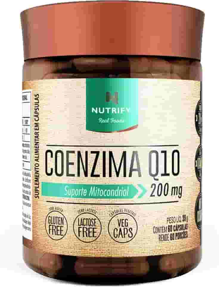 Nutrify Coenzima Q10 200mg por Dose - Porção 1 Cápsula - Multivitamínico - Enriquecido com Vitamina E - 60 Caps