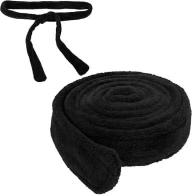 Substituição de cinto de roupão de flanela macia para substituição de gravata de pijama na cintura cinto cinto de hotel spa roupões (63-67 polegadas, preto)