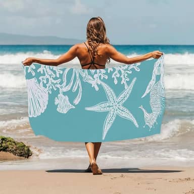 Toalha de praia tropical de secagem rápida, toalha de praia macia de verão para adultos, toalha de viagem sem areia