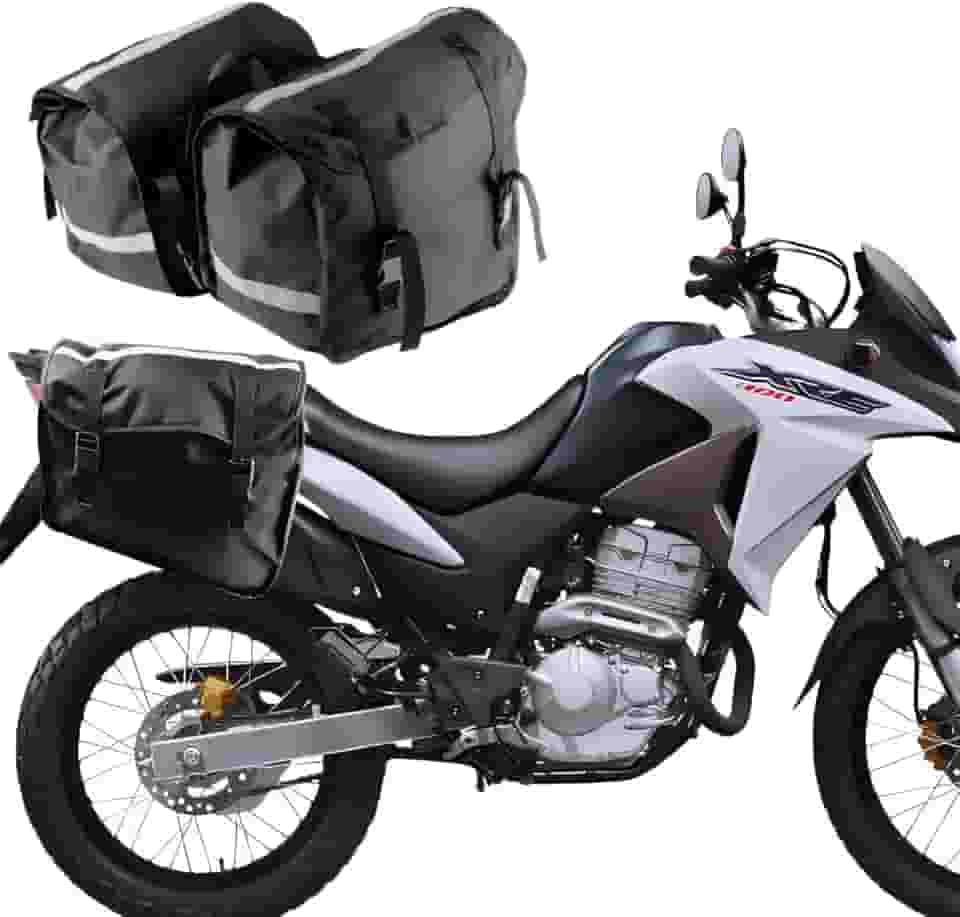 Bolsa Alforge Lateral 60l Novo Para Moto + Capa Chuva