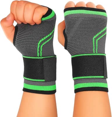 Munhequeira Esportiva com Suporte Compressão Ajustável Alívio de Dores Tendinite Lesões no Pulso munhequeira pulso Musculação Crossfit Exercício