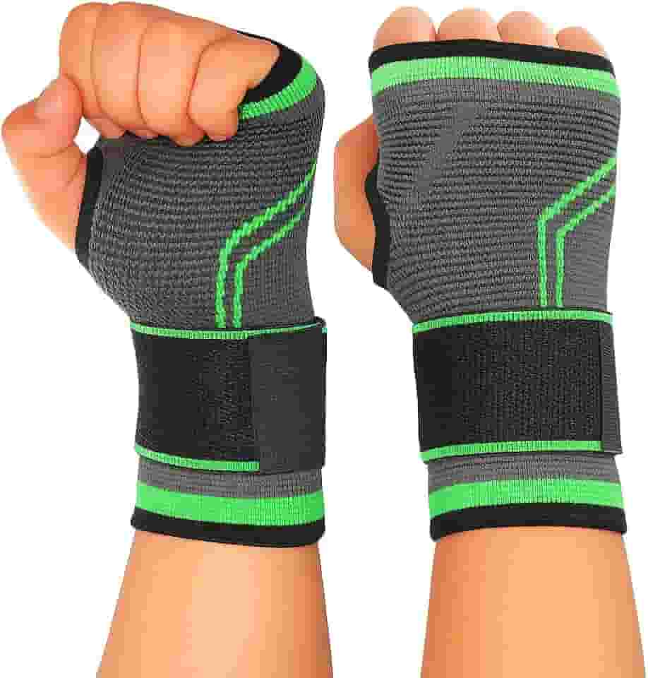 Munhequeira Esportiva com Suporte Compressão Ajustável Alívio de Dores Tendinite Lesões no Pulso munhequeira pulso Musculação Crossfit Exercício